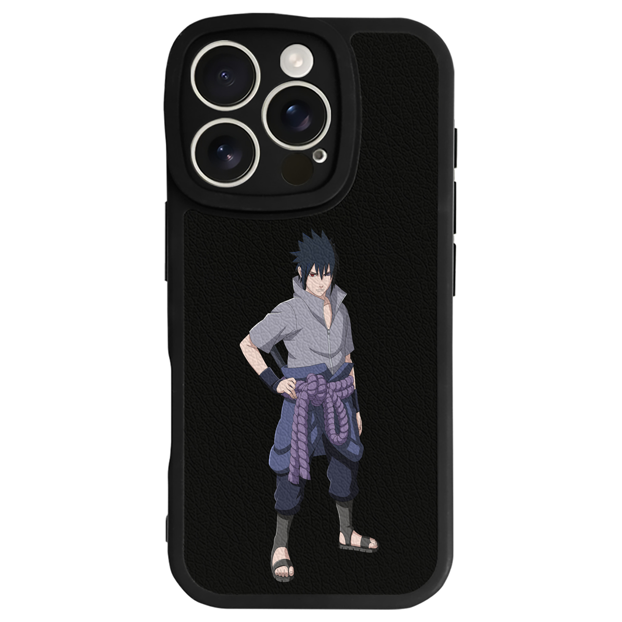 （画像用） NARUTO -ナルト- うちは サスケ Uchiha Sasuke 【iPhone 16シリーズ対応】シリコンスマホケース（レザー調） 材質：シリコン